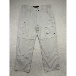Point Zero Y2K Baggy Convertible Cargo Pants Shorts Size 3690s Ivory Streetwear